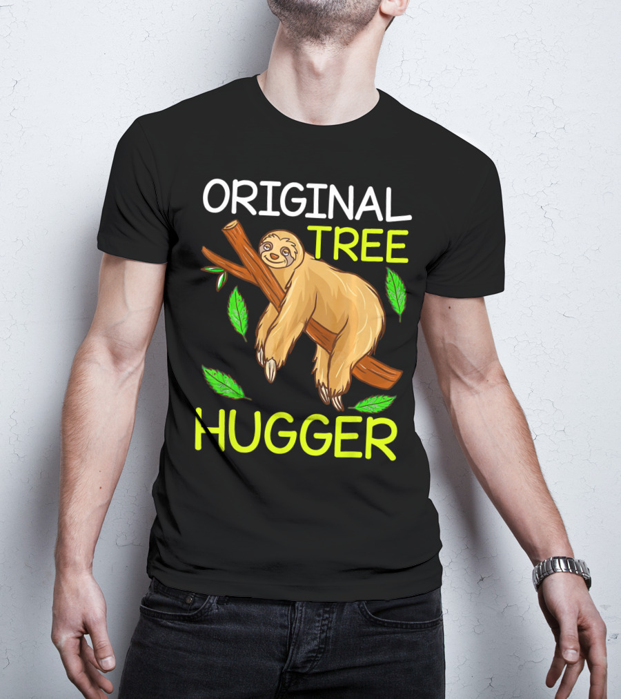 Original Tree Hugger Sloth Environmental Climate T-Shirt