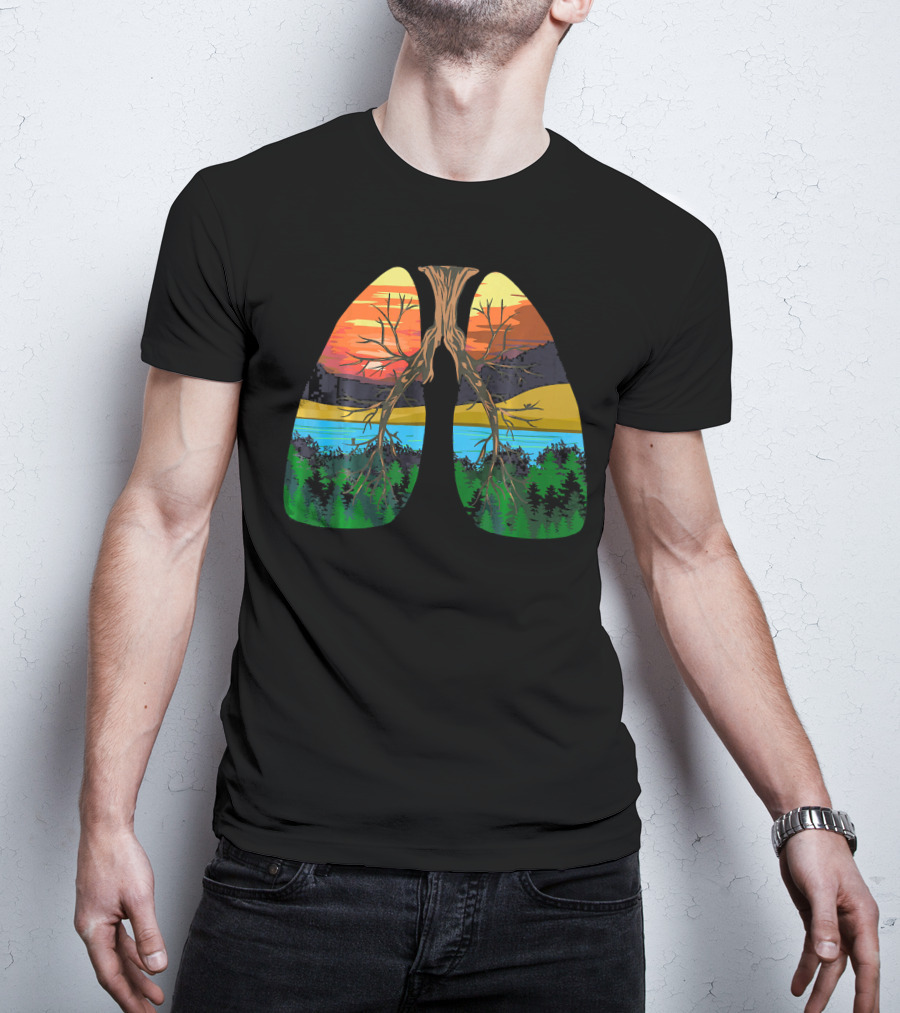 Lungs Of Nature With Forest Landscape For Earth Day Environment T-Shirt