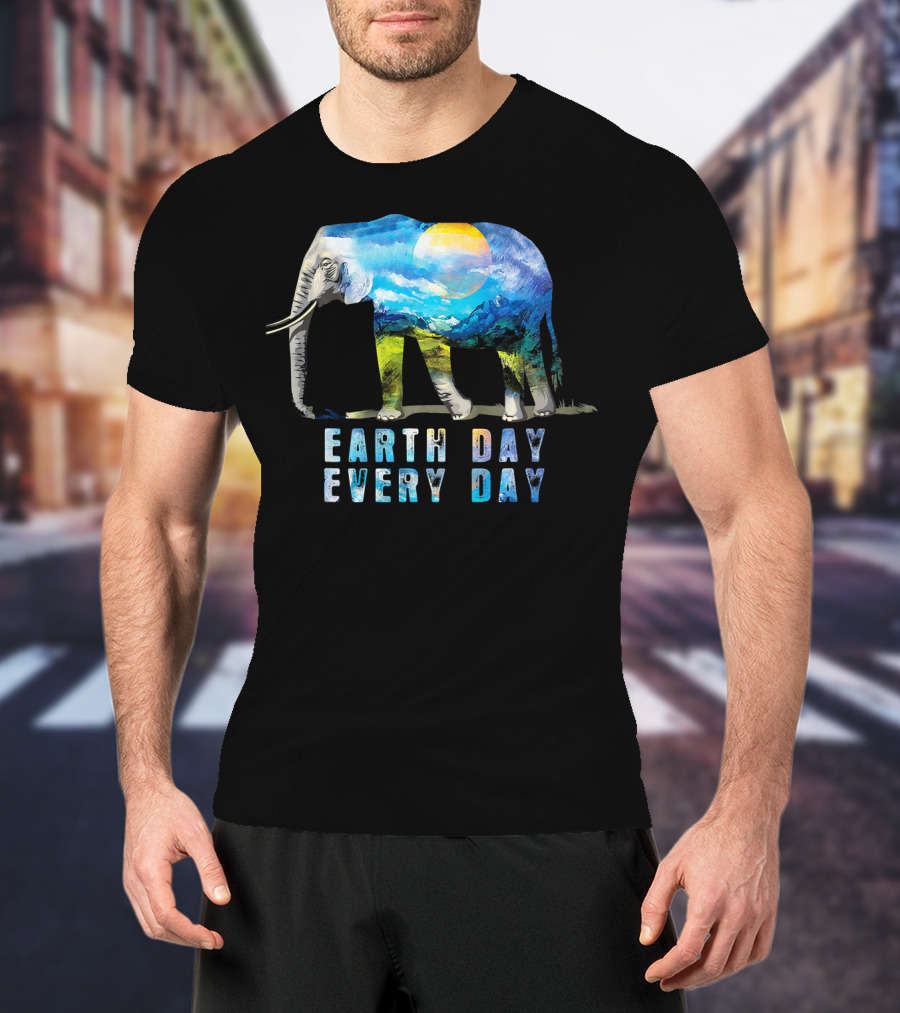 Earth Day Every Day Elephant Love T-Shirt