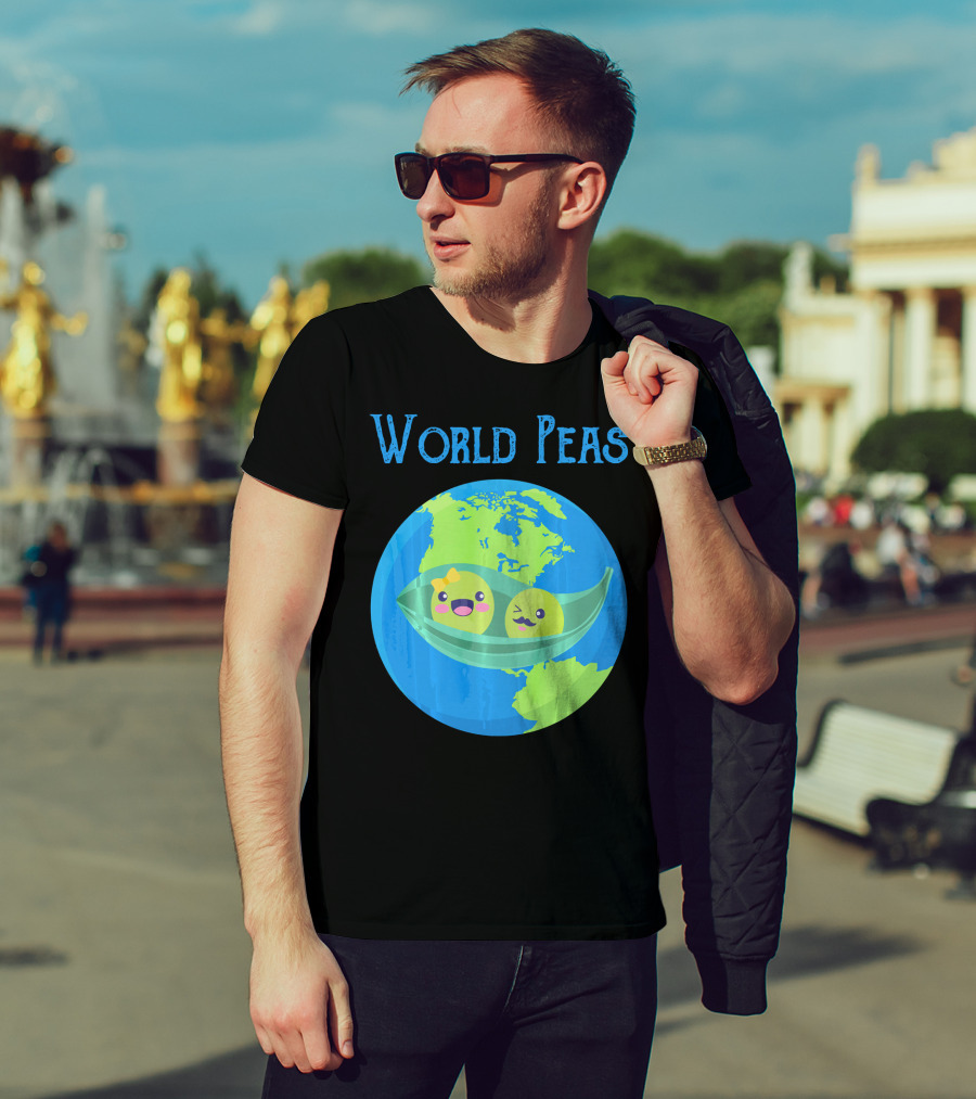 World Peas Funny World Peace Pun Earth Peas T-Shirt