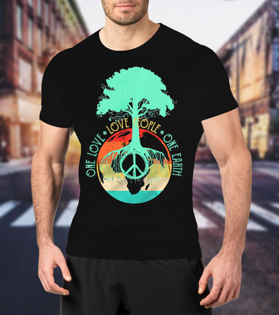 One Love People One Earth Peace Tree T-Shirt
