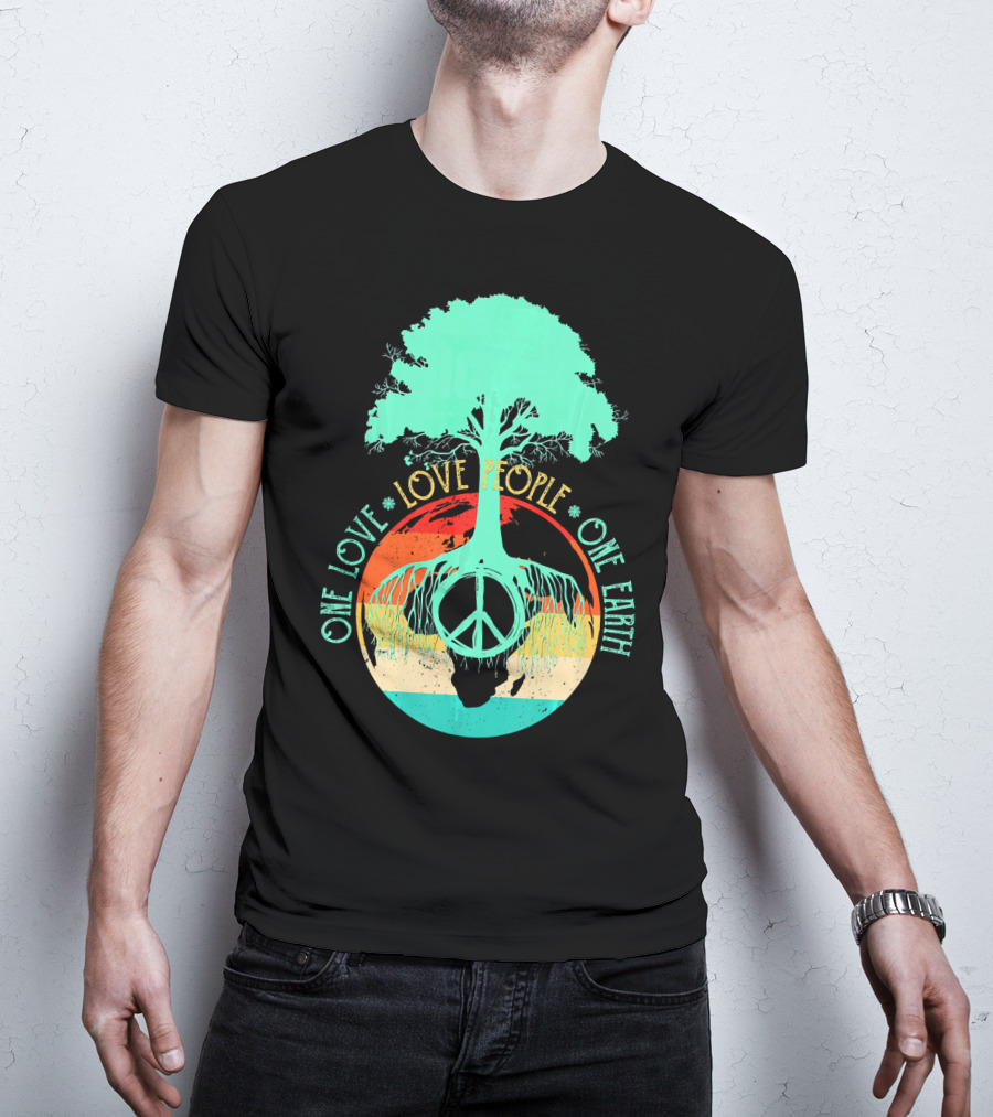 One Love People One Earth Peace Tree T-Shirt
