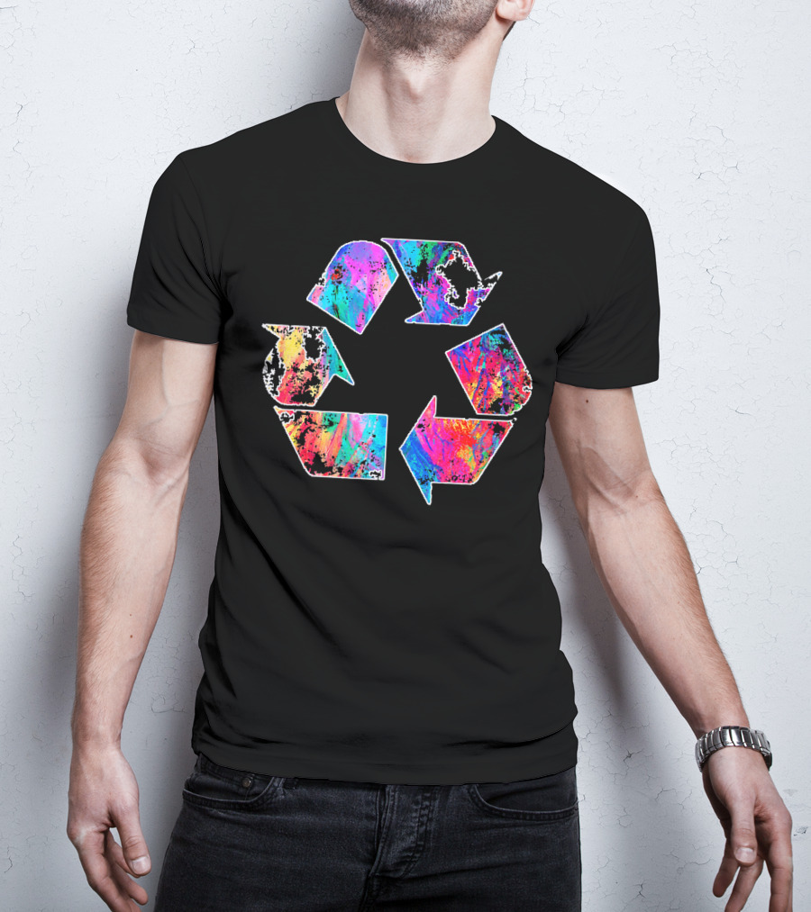Earth Day Vintage Recycle Reduce Reuse Psychedelic Colorful T-Shirt