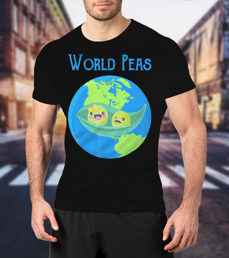 World Peas Give Peas A Chance Earth Peapod T-Shirt