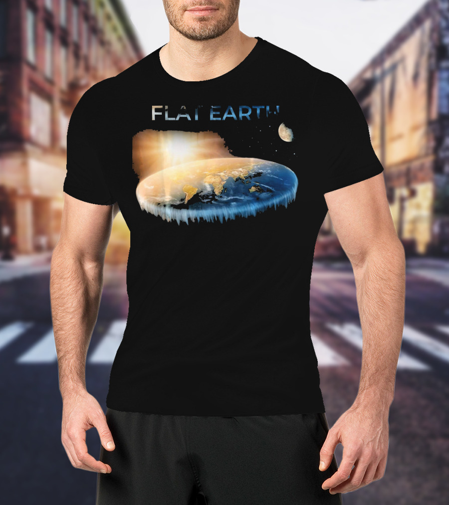 Flat Earth Dome Map With Sun And Moon T-Shirt
