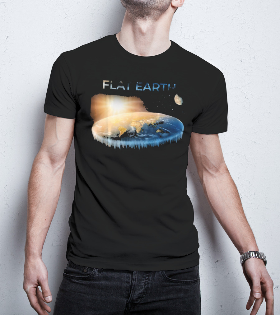 Flat Earth Dome Map With Sun And Moon T-Shirt