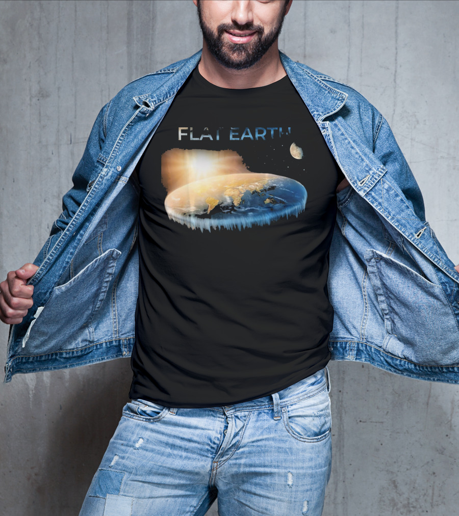 Flat Earth Dome Map With Sun And Moon T-Shirt