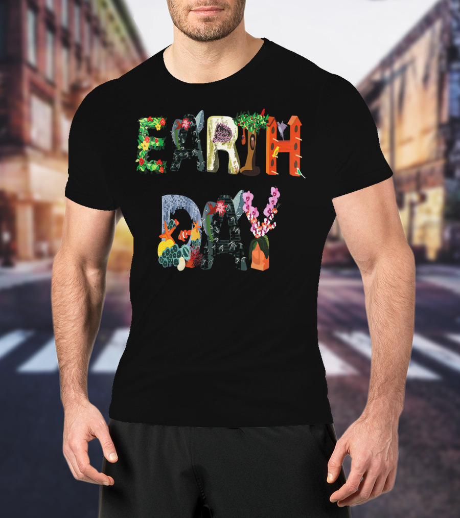 National Earth Day Nature-Themed Lettering T-Shirt