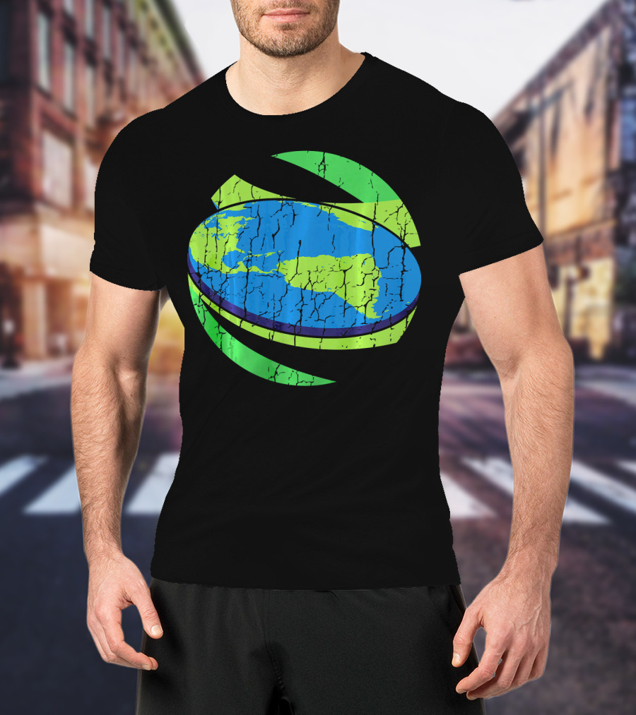 Flat Earth Flat Earther Planet Cracked Globe T-Shirt