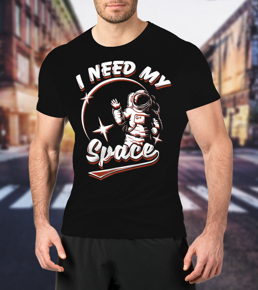 Astronaut I Need My Space Moon Earth T-Shirt