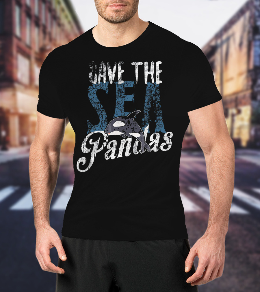 Save The Sea Pandas Orca Conservation Message T-Shirt