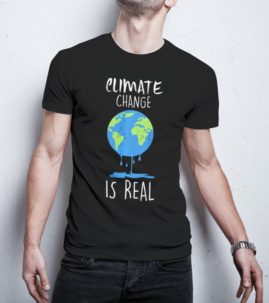 Climate Change Is Real Earth Melting T-Shirt