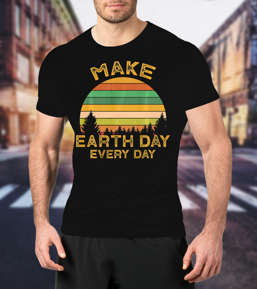 Make Earth Day Every Day Sunset Forest T-Shirt
