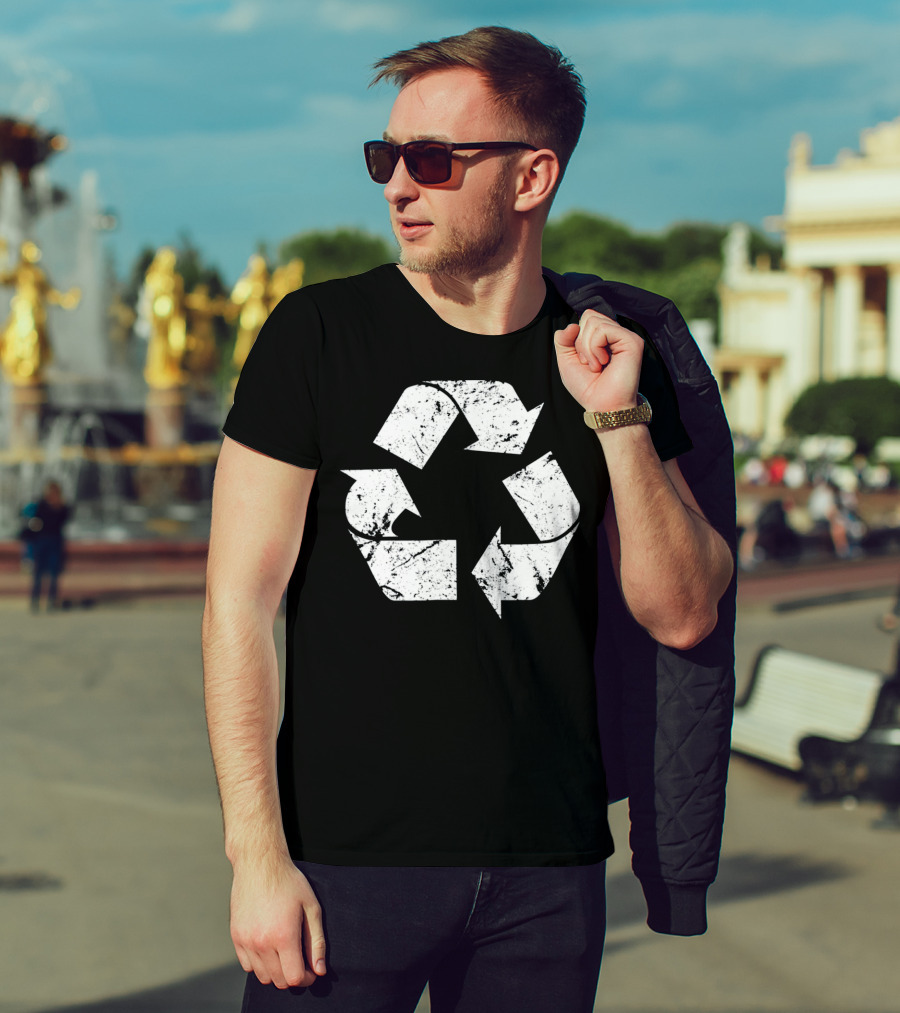 Earth Day Vintage White Recycle T-Shirt