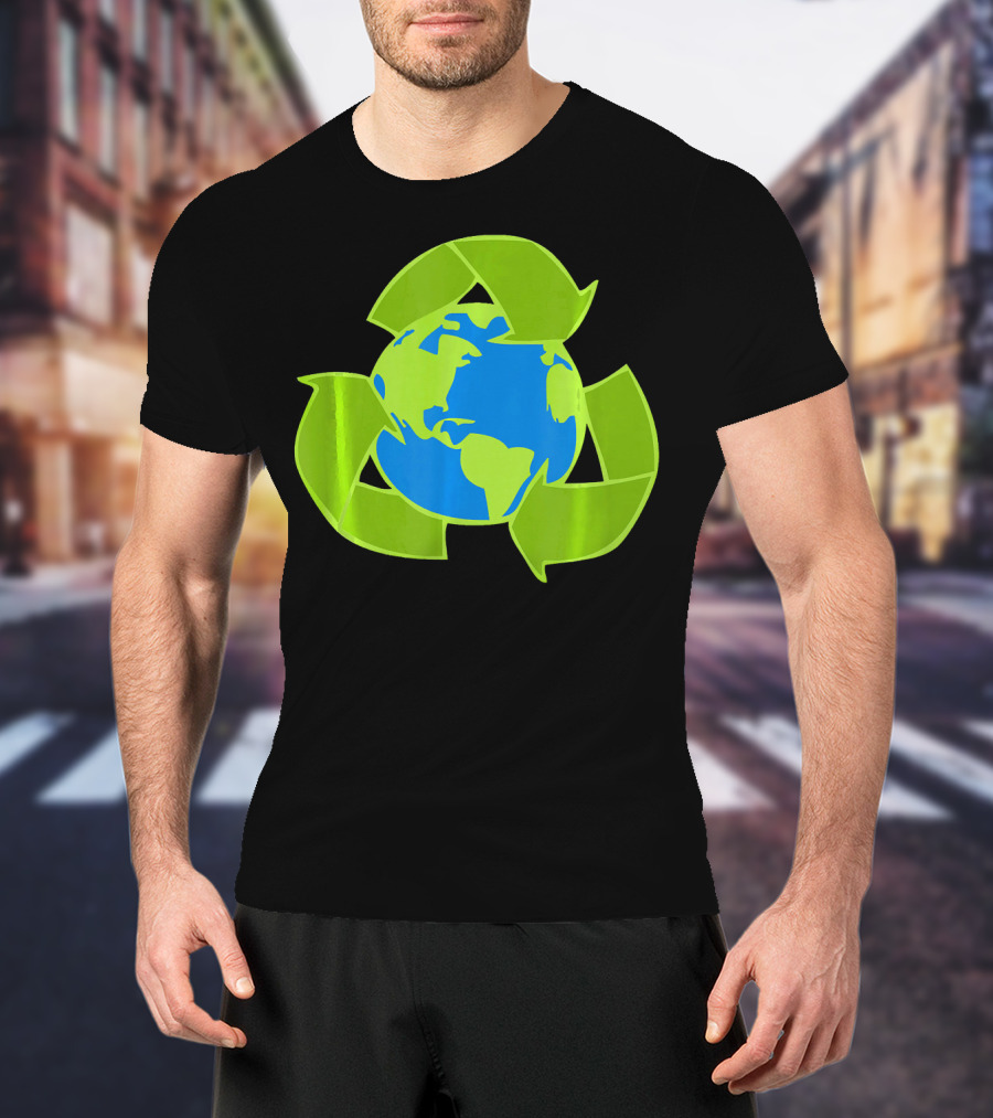 Planet Earth Recycle Symbol Env Eco-Friendly T-Shirt