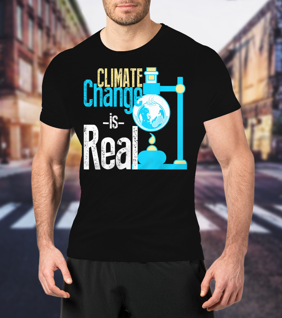Climate Change Is Real Earth On Fire Scientific T-Shirt