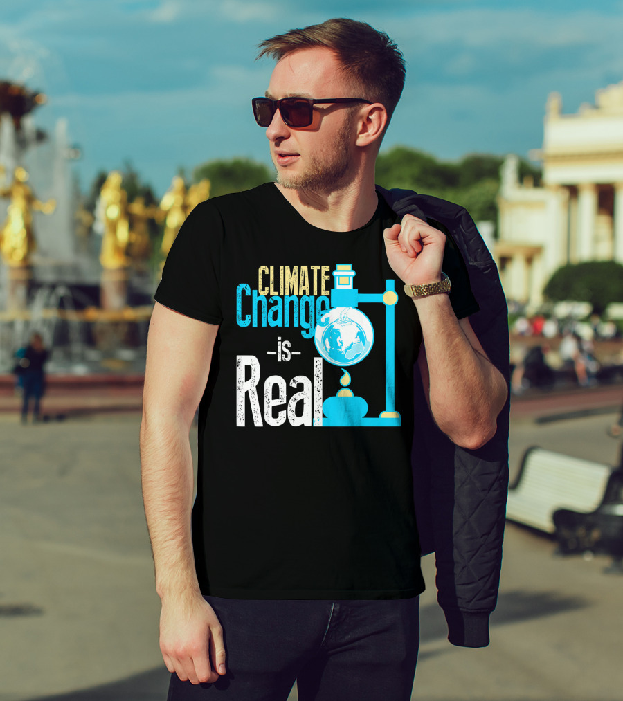 Climate Change Is Real Earth On Fire Scientific T-Shirt