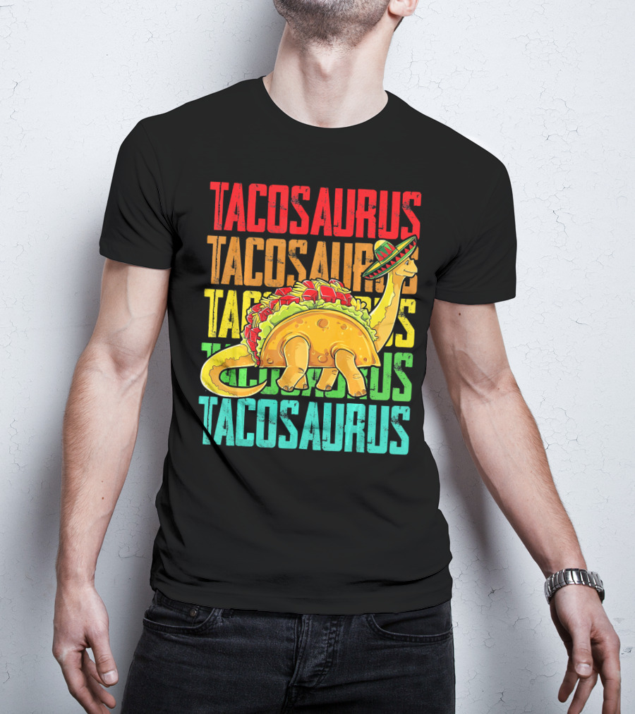Tacosaurus Sombrero Dinosaur Taco Mexican Fiesta T-Shirt