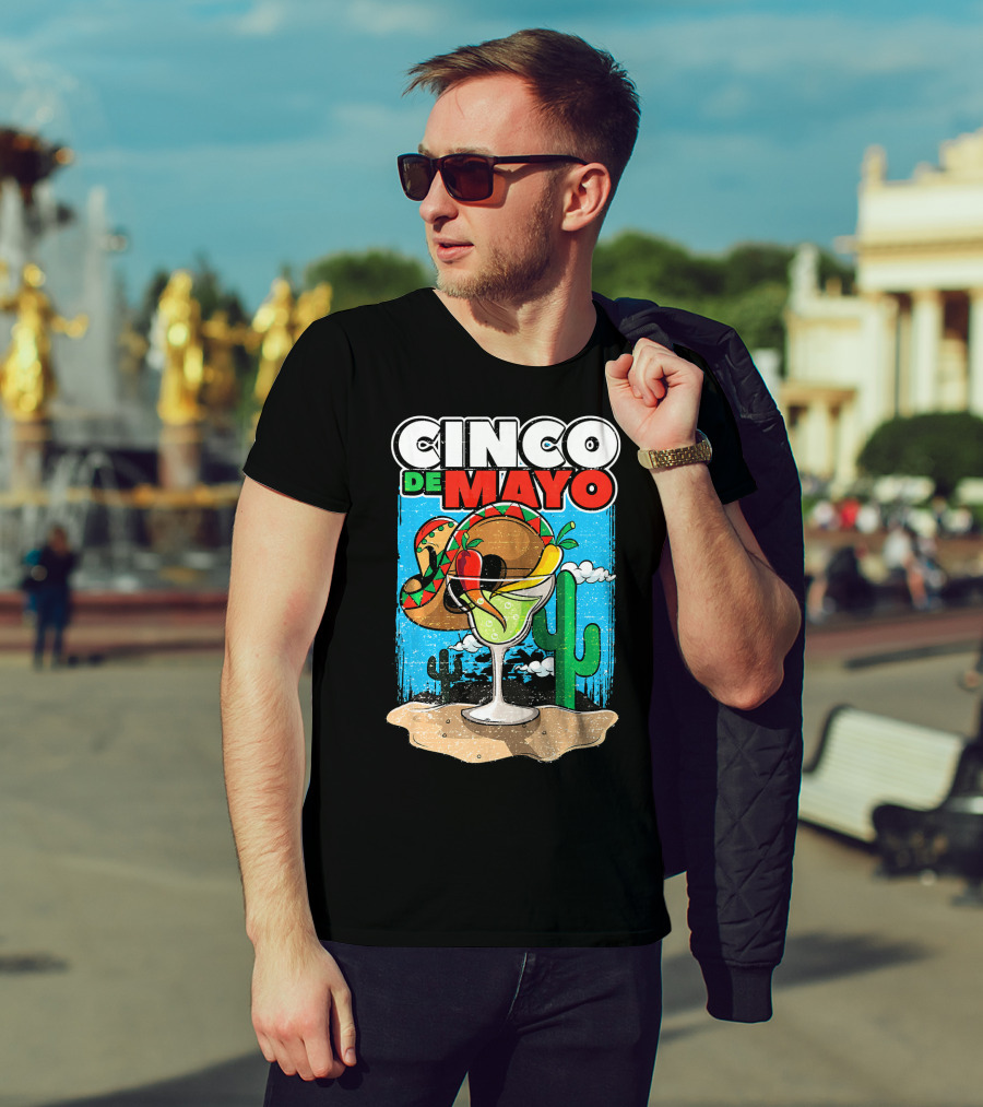 Cinco De Mayo Margarita Cactus Sombrero Fiesta T-Shirt