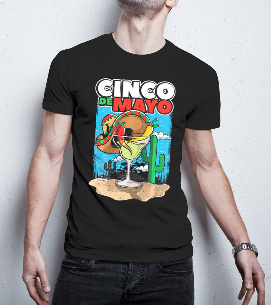 Cinco De Mayo Margarita Cactus Sombrero Fiesta T-Shirt