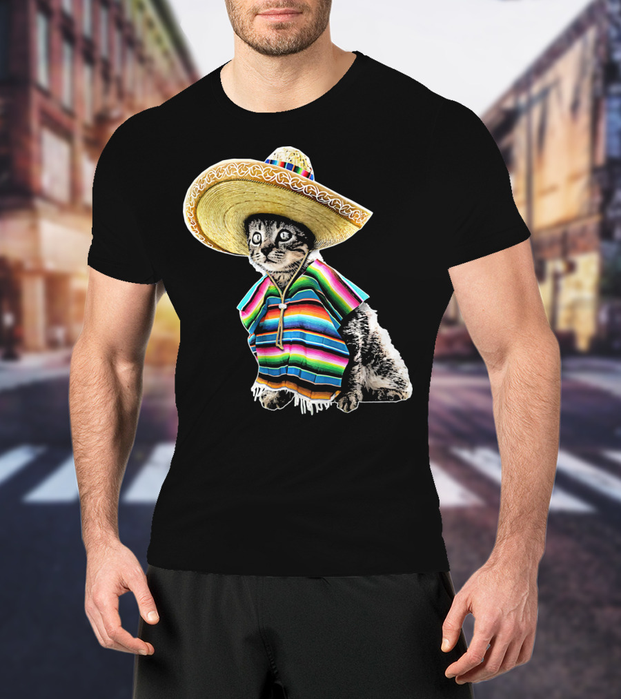 Cinco De Mayo Cat Sombrero Funny Fiesta Kitten T-Shirt