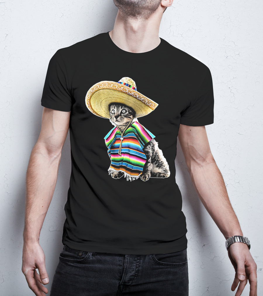 Cinco De Mayo Cat Sombrero Funny Fiesta Kitten T-Shirt