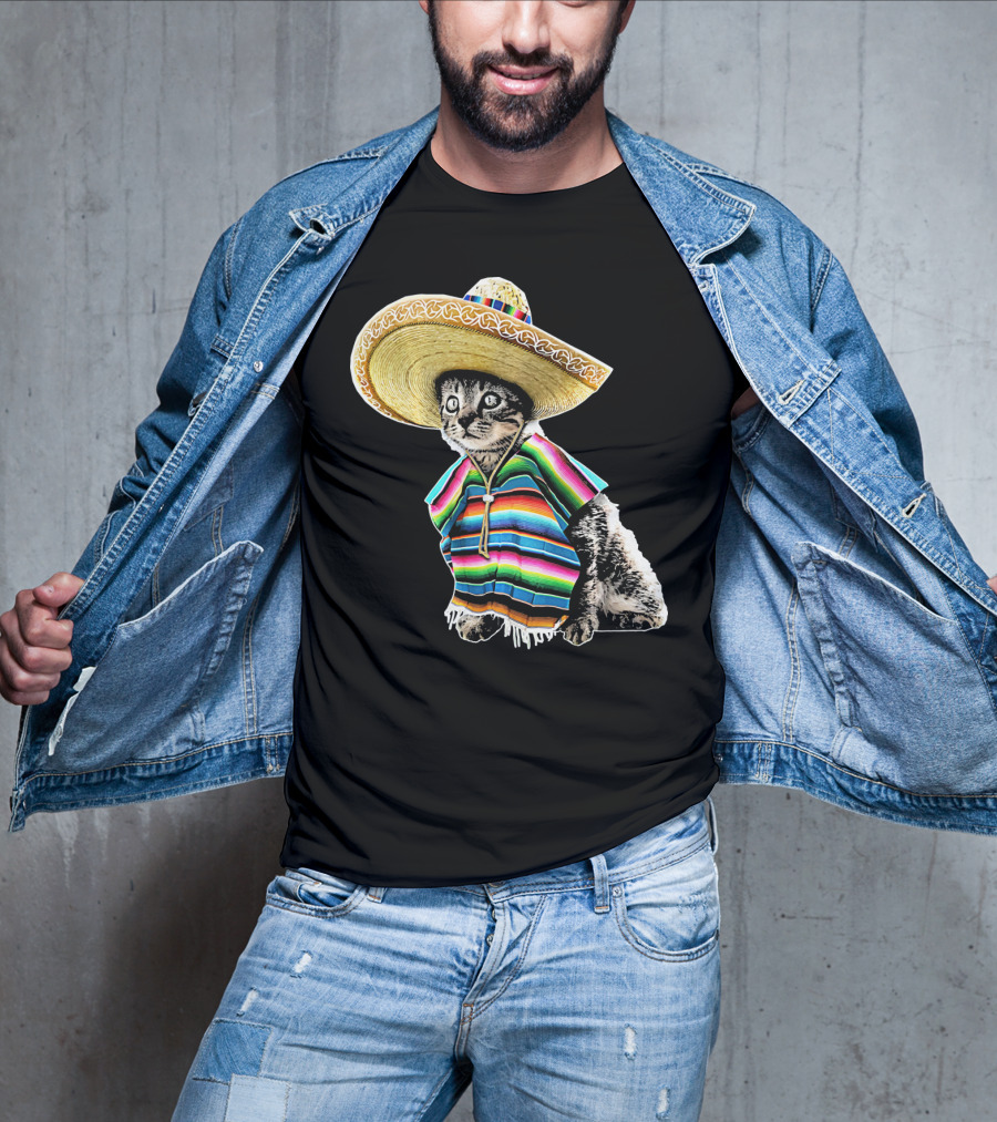 Cinco De Mayo Cat Sombrero Funny Fiesta Kitten T-Shirt