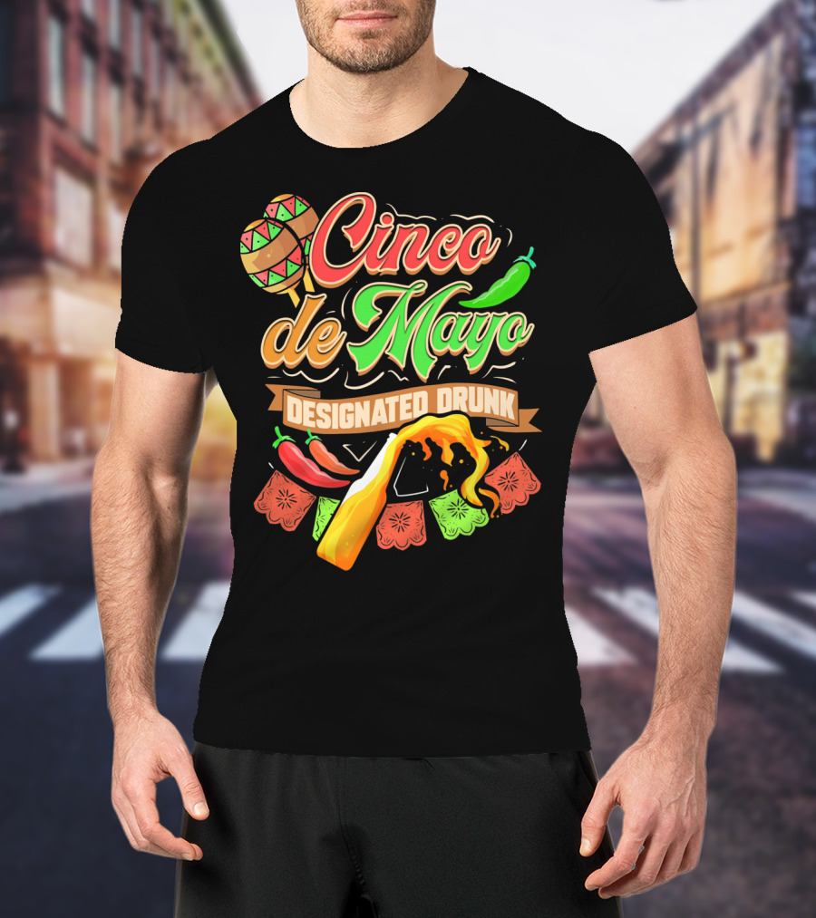 Cinco De Mayo Designated Drunk Peppers Beer Fiesta T-Shirt