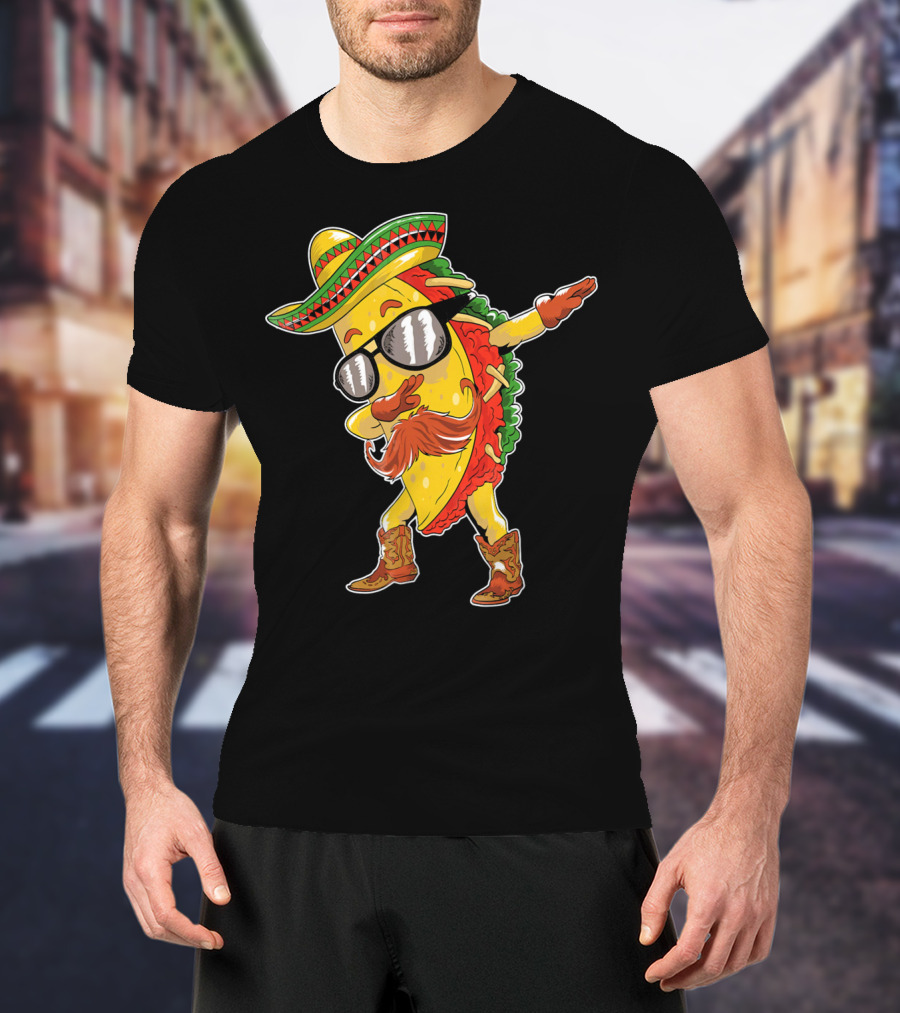 Funny Taco Dabbing Sombrero Cinco De Mayo T-Shirt
