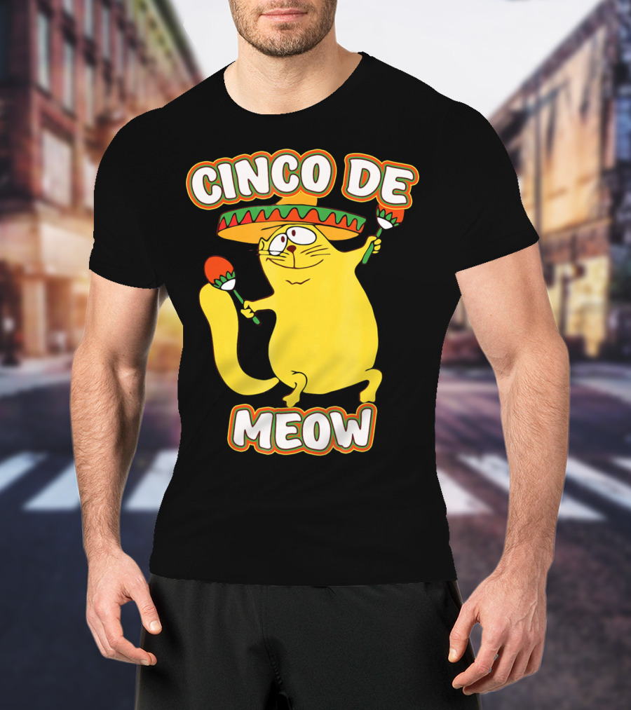 Cinco De Meow Funny Cat Lover Sombrero Party T-Shirt