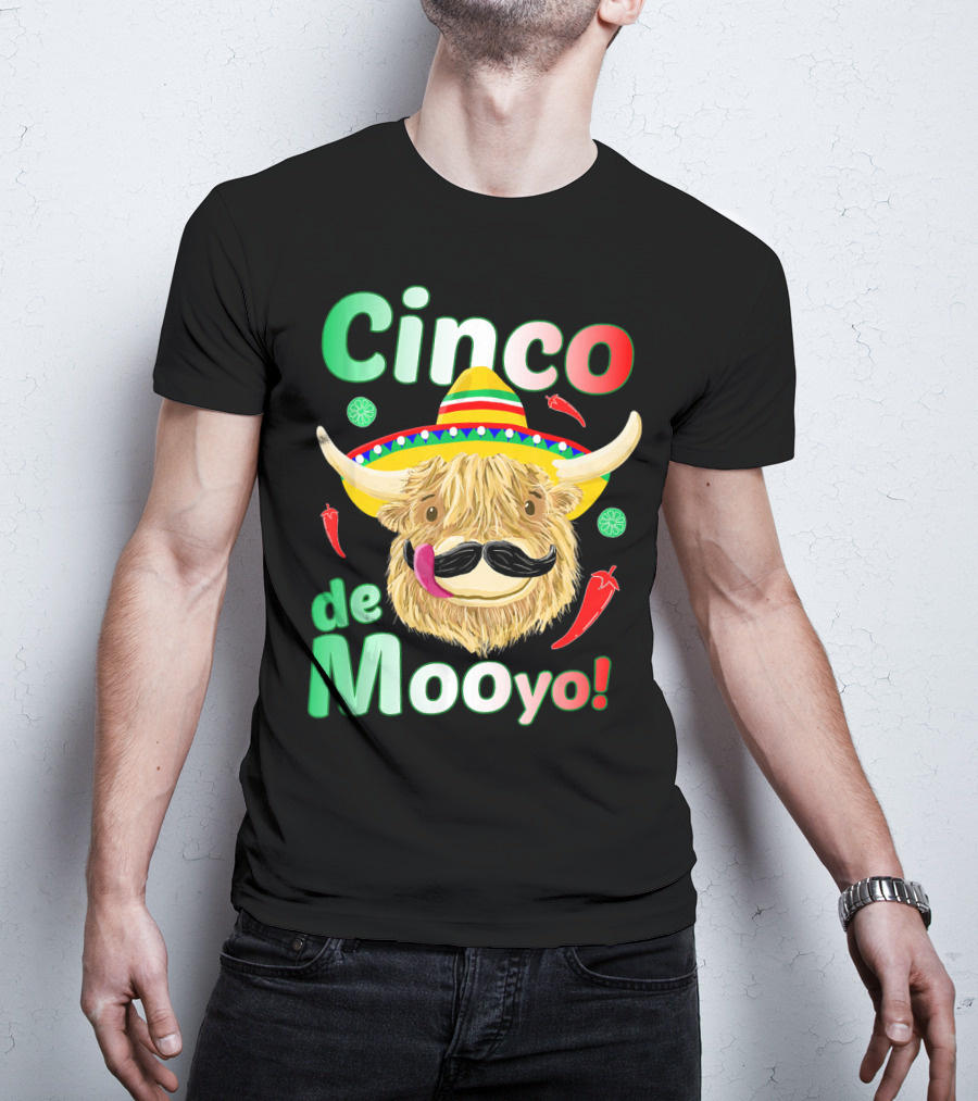 Cinco De Mooyo Scottish Highland Cow Fiesta T-Shirt