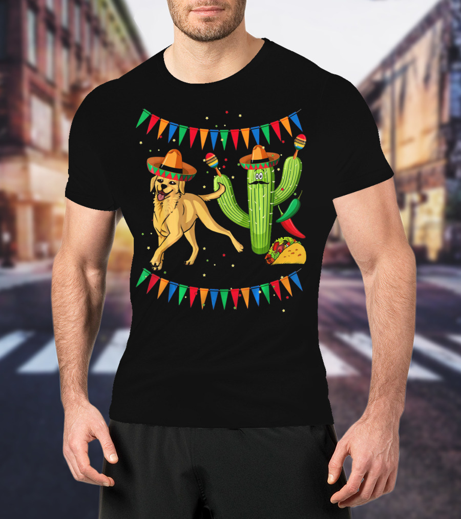 Sombrero Labrador Retriever Cactus Maracas Mexico Fiesta Taco T-Shirt