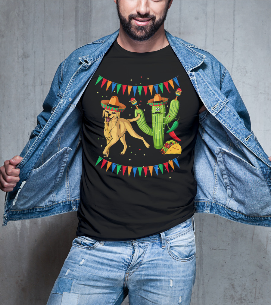 Sombrero Labrador Retriever Cactus Maracas Mexico Fiesta Taco T-Shirt
