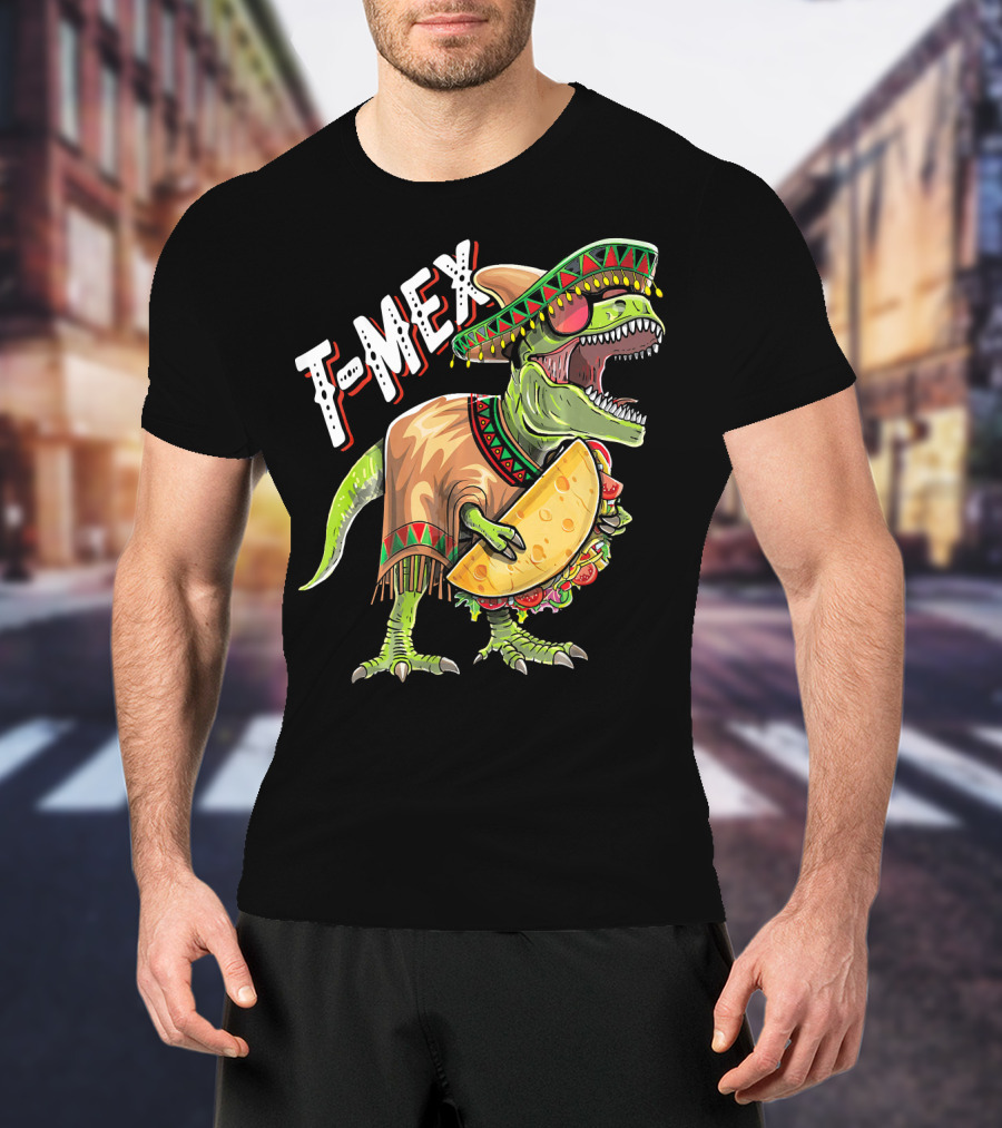 T-Mex Cinco De Mayo Dinosaur Taco Fiesta T-Shirt