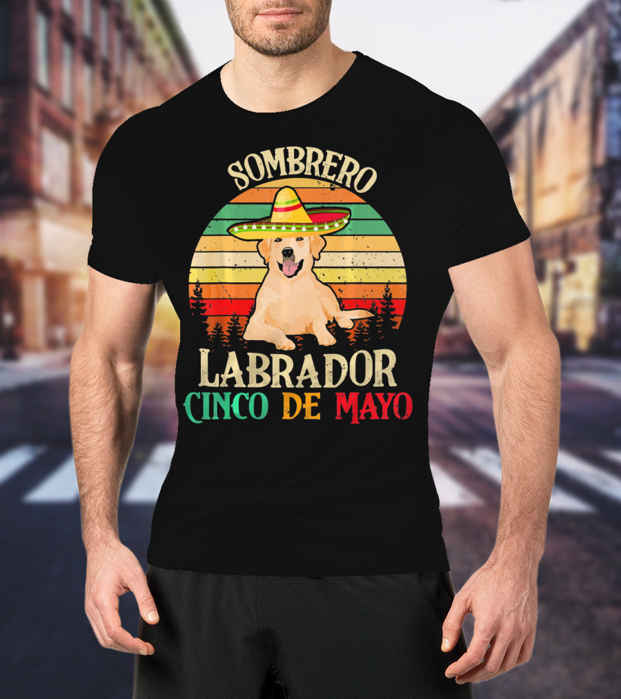Sombrero Labrador Cinco De Mayo Vintage Happy T-Shirt