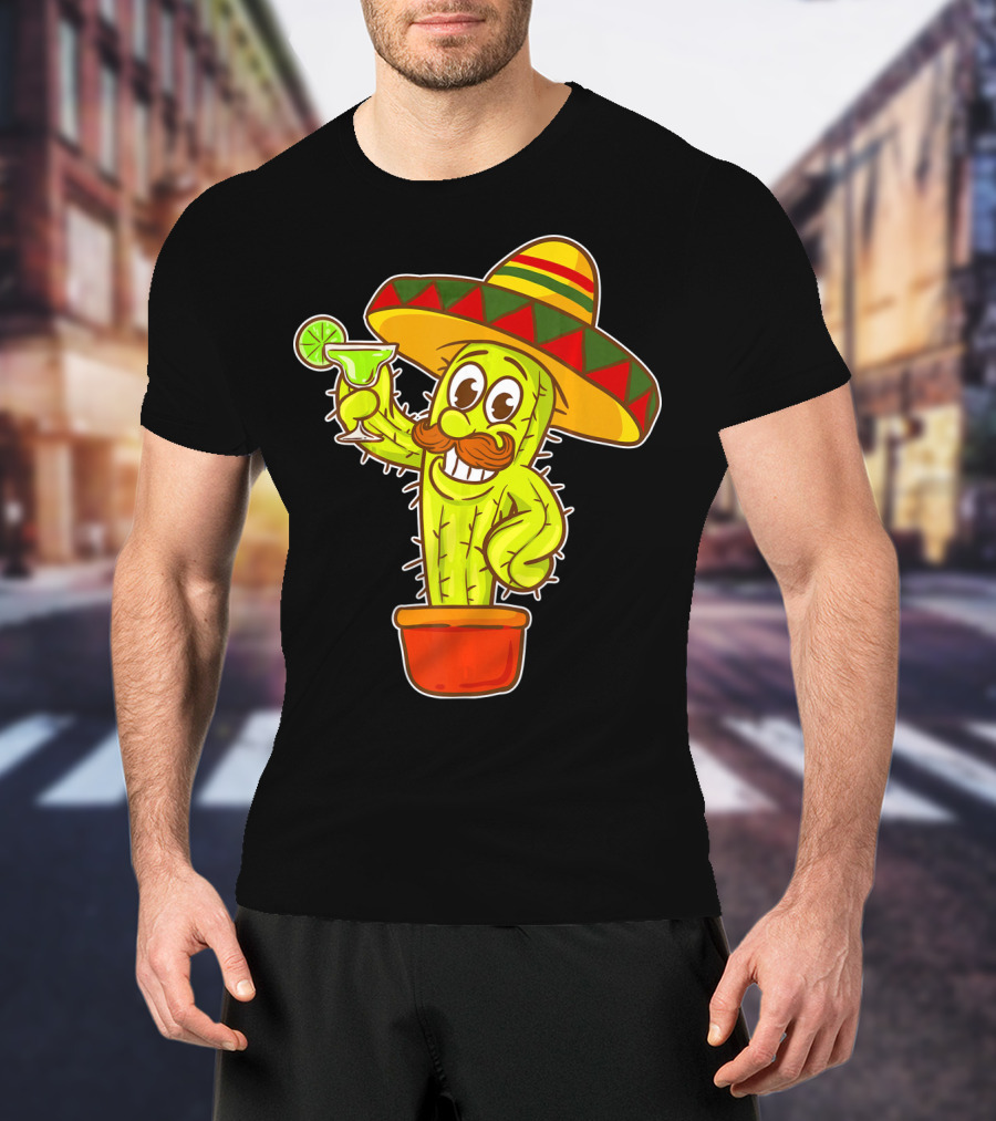 Cinco DE Mayo Cactus Costume Sombrero Margarita T-Shirt