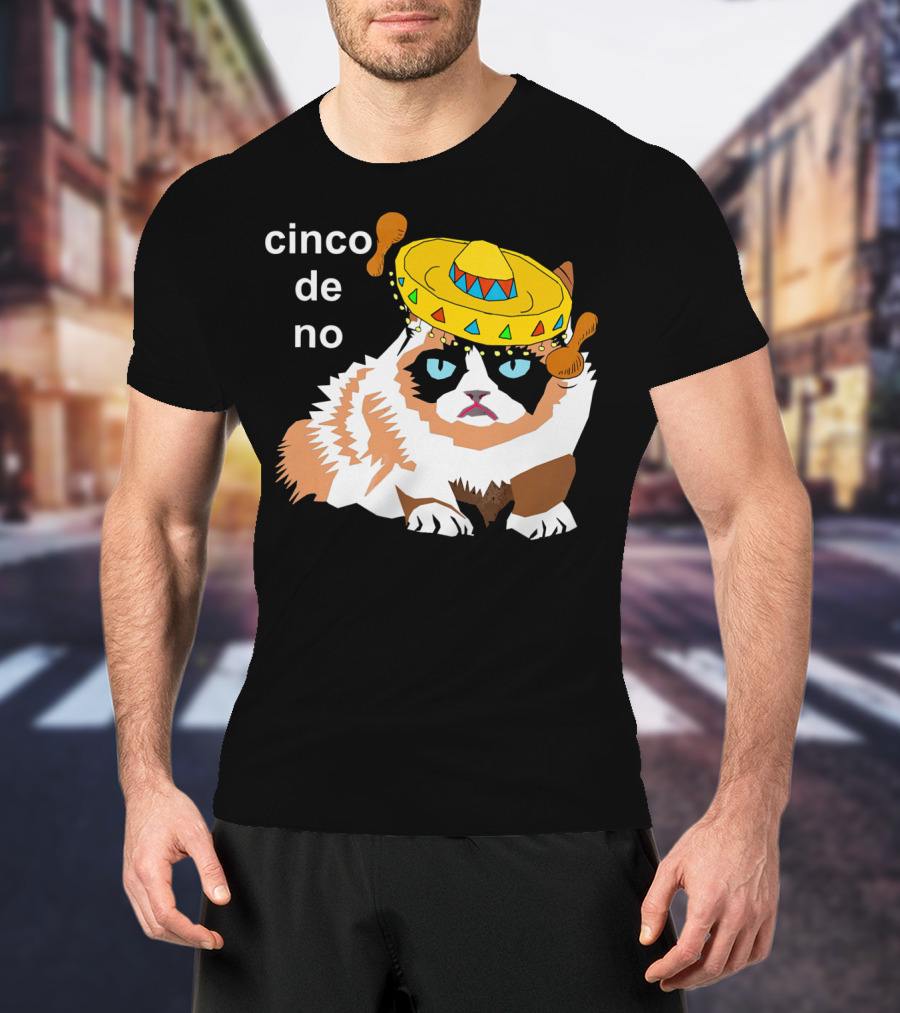 Cinco De No Angry Cat Sombrero Humor T-Shirt