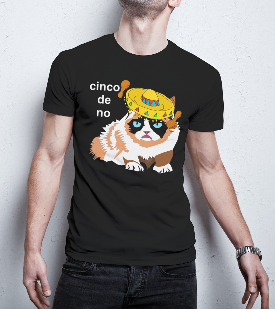 Cinco De No Angry Cat Sombrero Humor T-Shirt