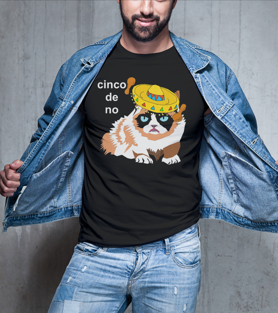 Cinco De No Angry Cat Sombrero Humor T-Shirt