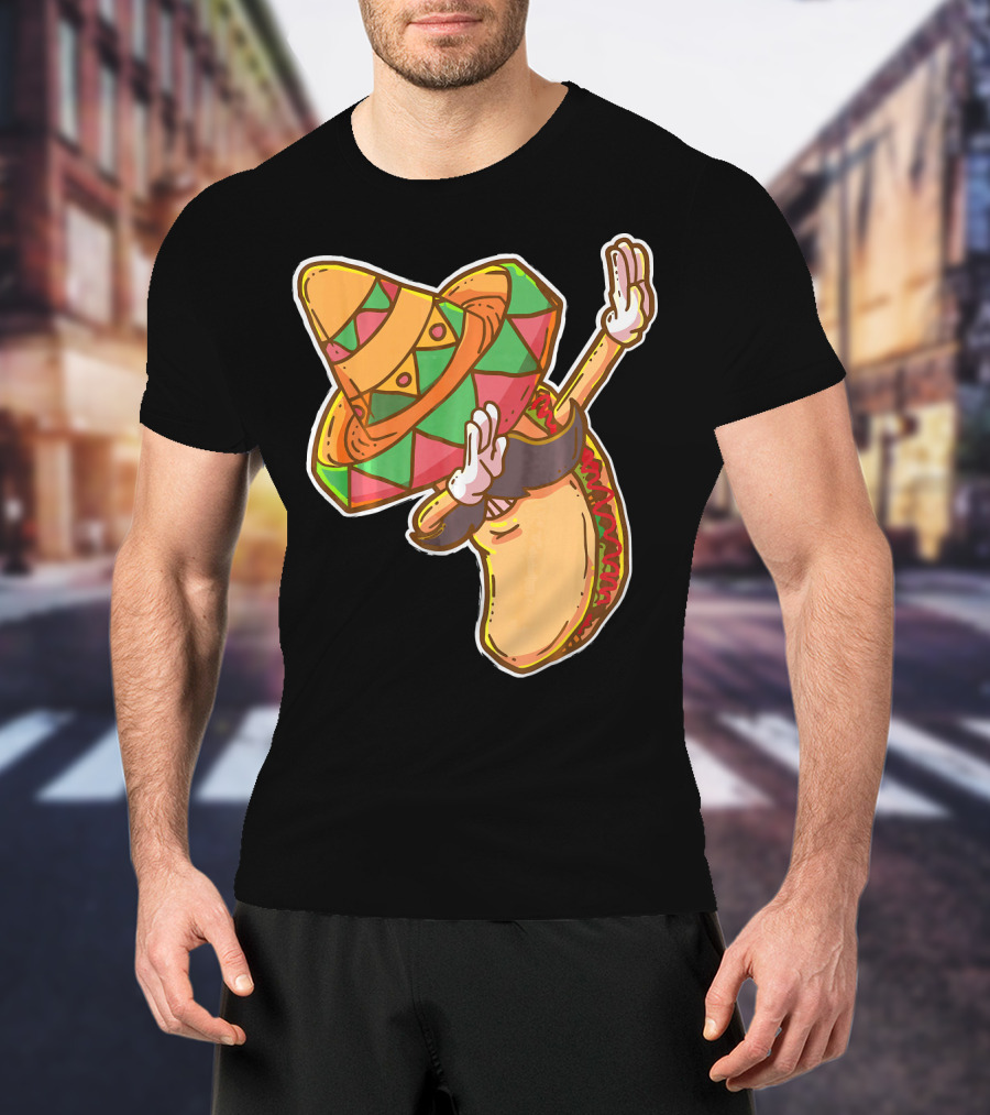 Cinco De Mayo Dabbing Taco With Sombrero T-Shirt