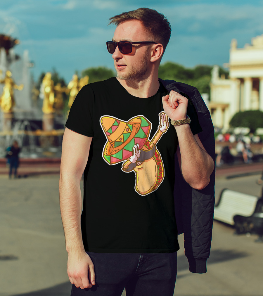 Cinco De Mayo Dabbing Taco With Sombrero T-Shirt