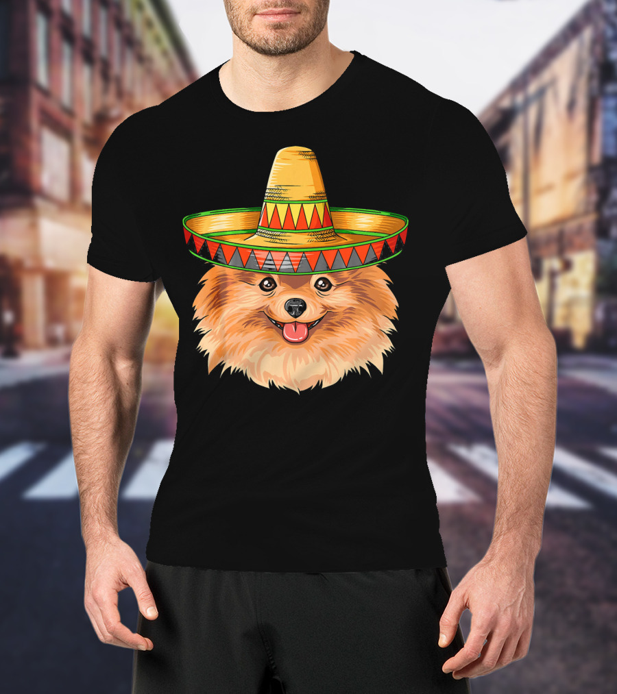 Pomeranian Cinco De Mayo Mexican Sombrero T-Shirt