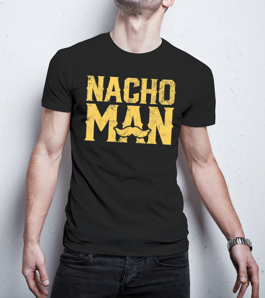 NACHO MAN Funny Cinco De Mayo Comic Style Mustache T-Shirt