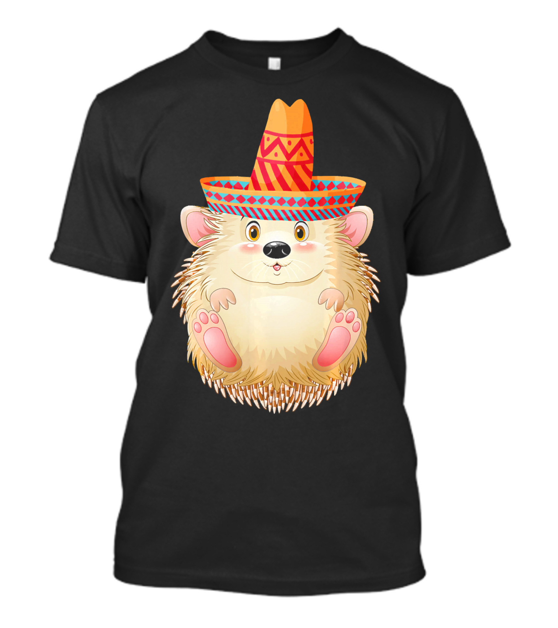 Sombrero Porcupine Mexican Fiesta Vibes T-Shirt