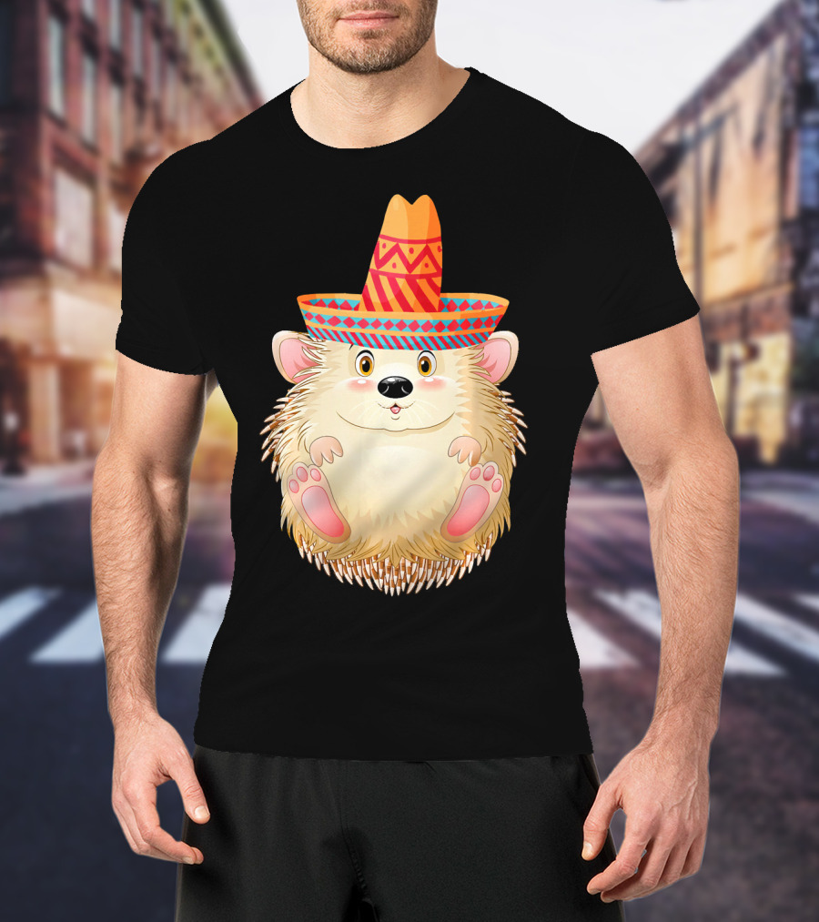 Sombrero Porcupine Mexican Fiesta Vibes T-Shirt