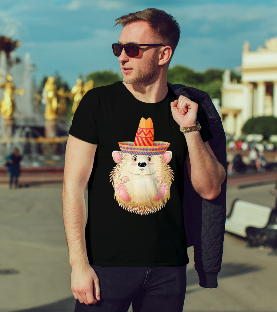 Sombrero Porcupine Mexican Fiesta Vibes T-Shirt