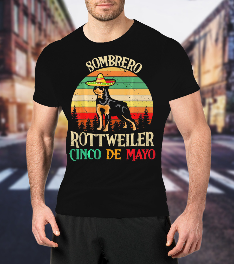 Sombrero Rottweiler Cinco De Mayo Vintage T-Shirt