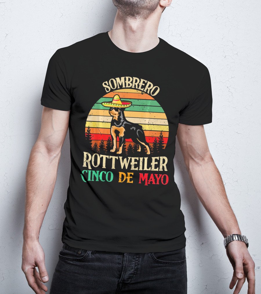 Sombrero Rottweiler Cinco De Mayo Vintage T-Shirt