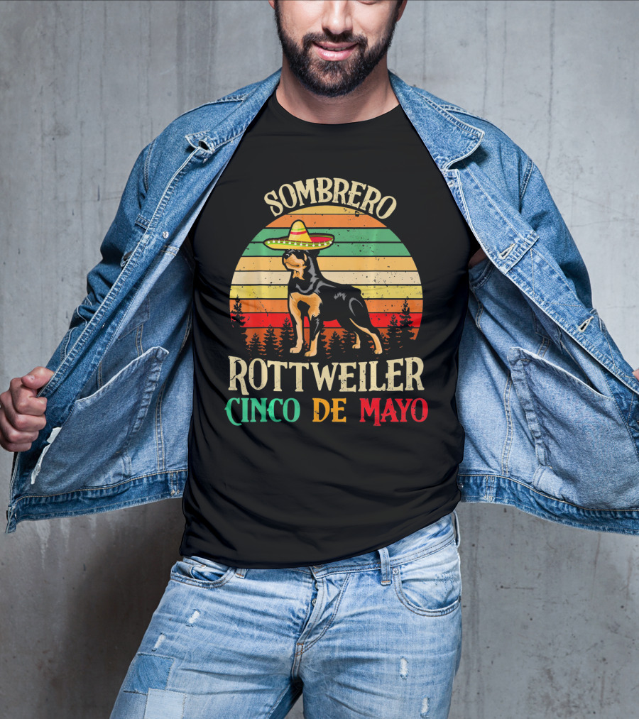 Sombrero Rottweiler Cinco De Mayo Vintage T-Shirt