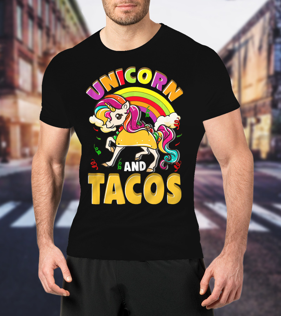 Unicorn And Tacos Rainbow T-Shirt